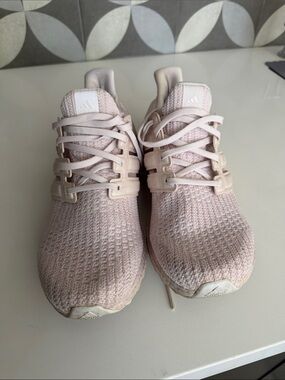 adidas Womens Pale Pink Knit Running Shoes